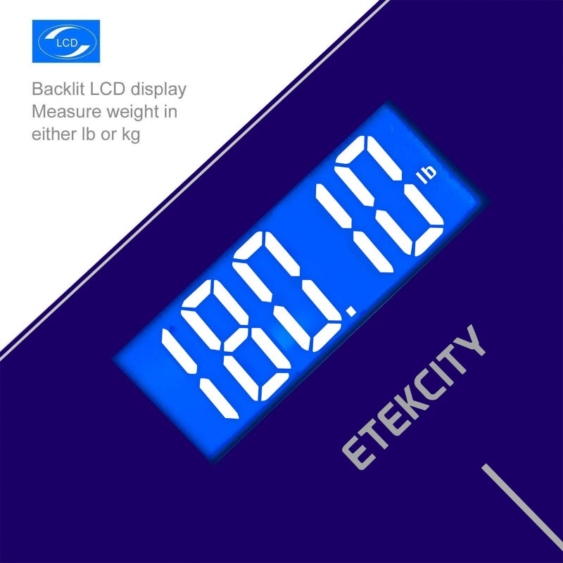 Etekcity Scale for Body Weight, Bathroom Digital Electric Scale for People, Measures Weight up to 400 lbs, Blue - Image 2