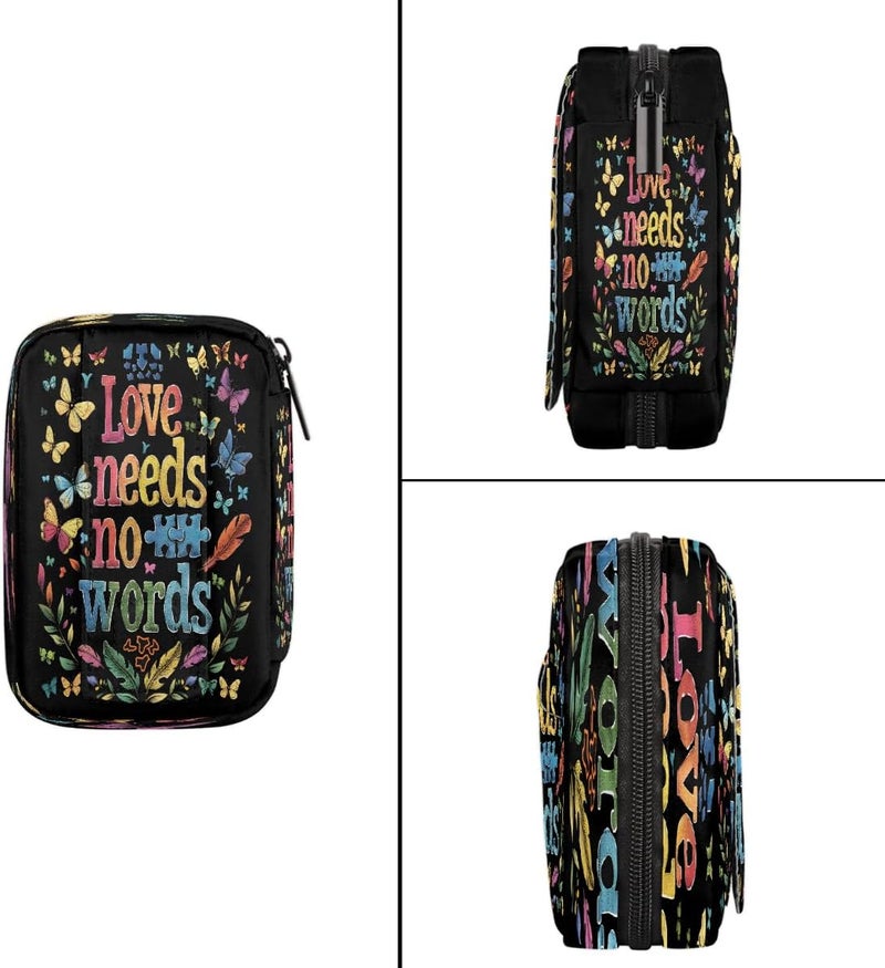 Word Color Autism Pill Case Travel Pill Organizer Weekly 7 Day Portable with Zipper Medicine Box Pill Case for Vitamins, Birth Control,Fish Oils,Medication, Supplements - Image 4