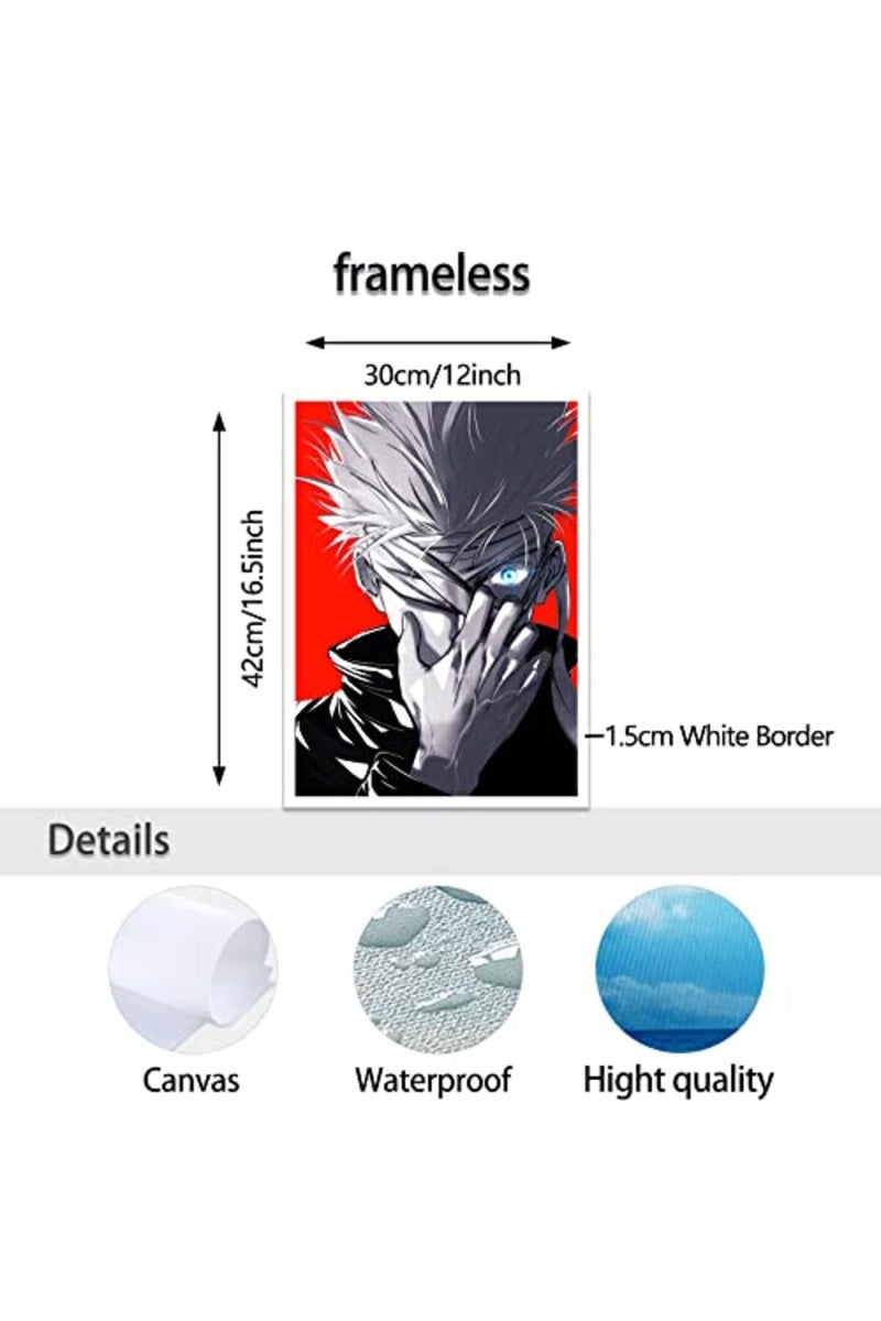 MINIBIRD NESTLDEC Anime Jujutsu Kaisen Poster Gojo Satoru Canvas Wall Art HD Print Painting Room Decoration Boy Gift 12X16.5inch (Unframed, M-G-01) - Image 4