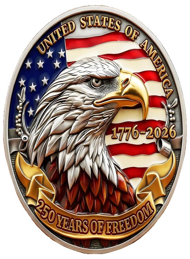 NUJOLI America 250 Merchandise, USA 250th Anniversary Commemorative Coin, 1776-2026 Challenge Coin for Collectors Patriots - Image 1