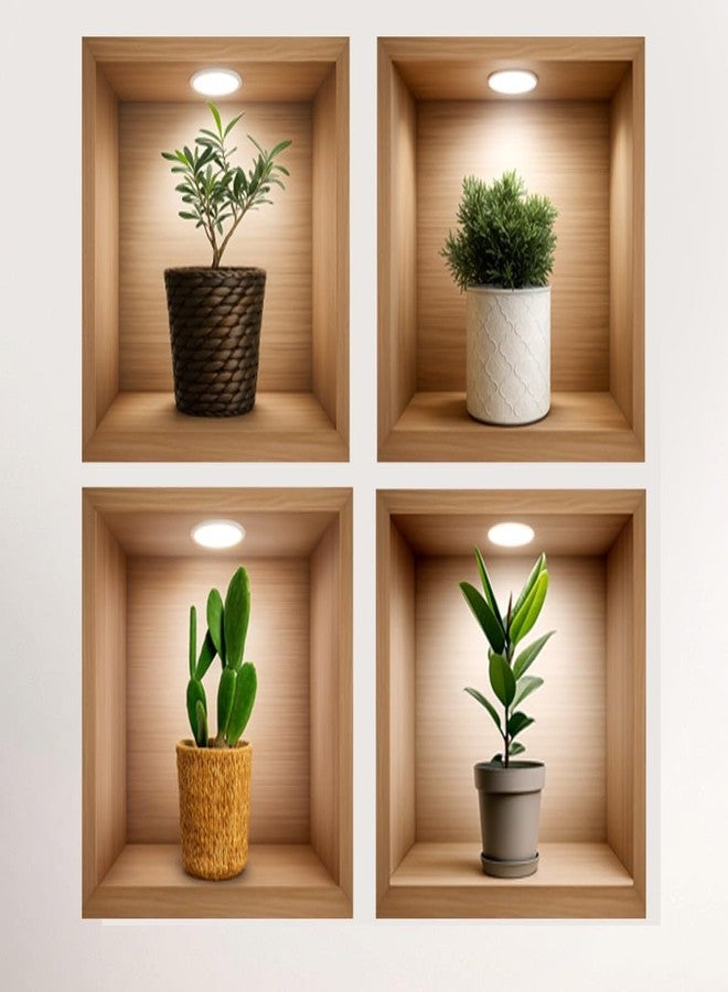 VINSU 3D Wall Stickers for Home Décor – Removable & Easy to Apply Wall Decals for Every Room - (Pack of 4) (Grass) - Image 1