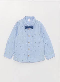 LC WAIKIKI Long Sleeve Patterned Baby Boy Shirt and Bowtie 2-Pack Set  - Image 1