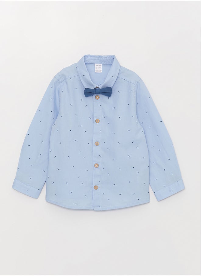 LC WAIKIKI Long Sleeve Patterned Baby Boy Shirt and Bowtie 2-Pack Set  - Image 1