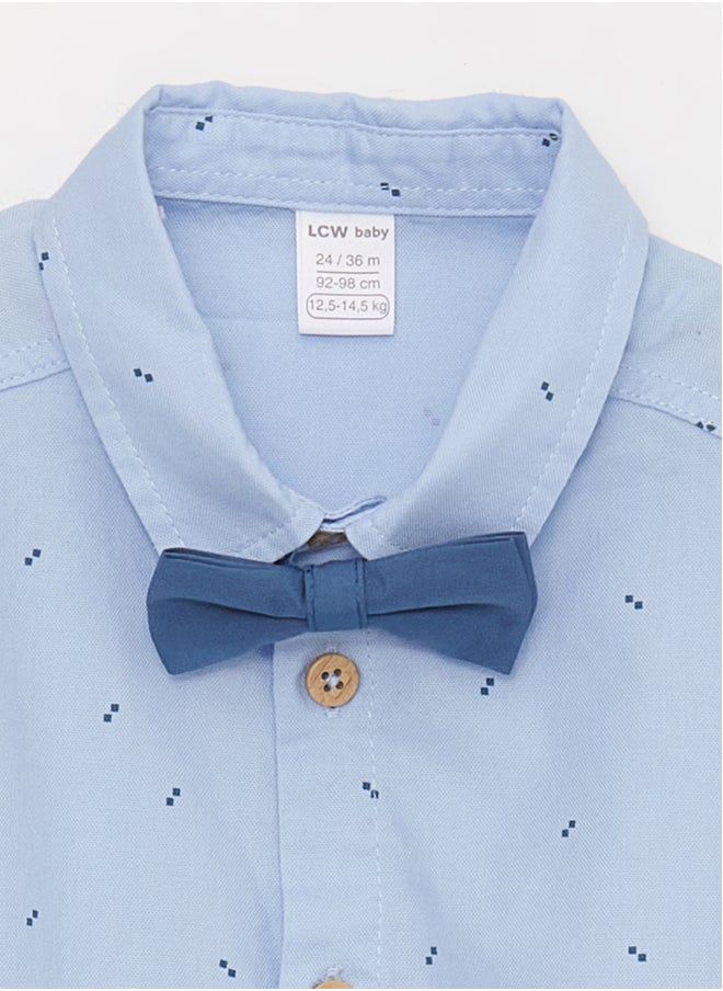 LC WAIKIKI Long Sleeve Patterned Baby Boy Shirt and Bowtie 2-Pack Set  - Image 3