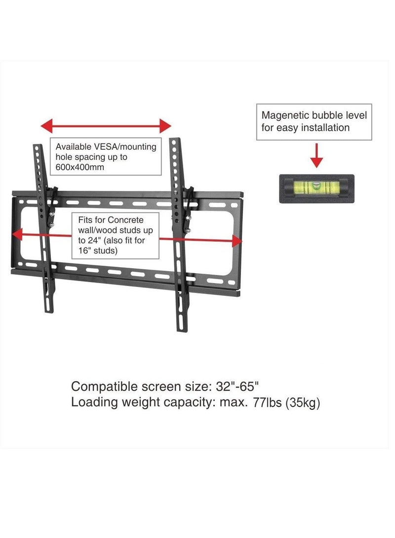 TV Wall Mount Bracket for Most22" 32" 40" 43"46" 47" 50" 52" 55" 58" 60" Inch LCD LED Plasma Flat Screen Fit for Most of Samsung Coby LG VIZIO - Image 3