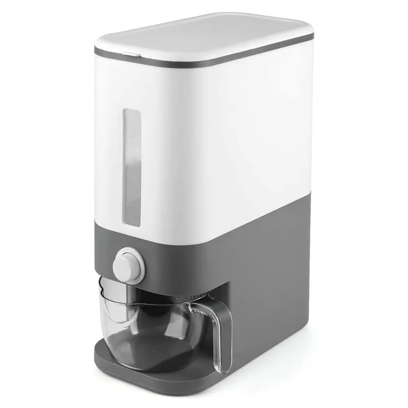 TRADY TRADY 10KG MultiFunction Grain Dispenser Airtight Rice Storage Container with Visual Scale Window Easy Rotary Dispensing MoistureProof PestResistant Food Organizer for Kitchen Countertops  - Image 1