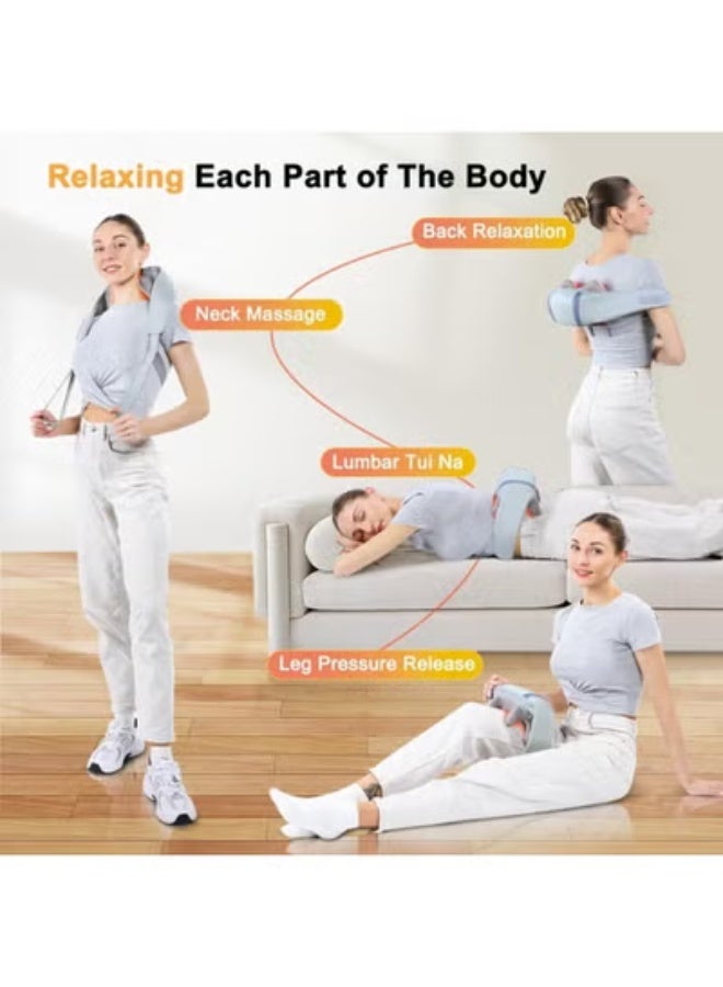 Electric Shiatsu Massager - Cordless Back & Neck Massager with Heat - Deep Tissue 3D Kneading Massage Pillow for Daily Pain Relief - Image 2