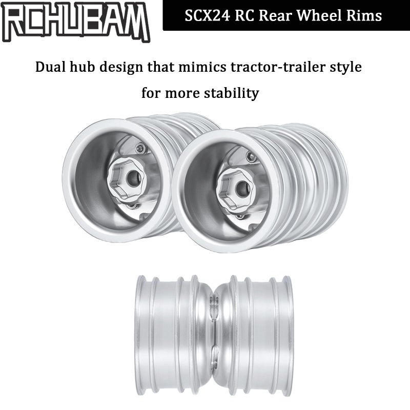 RCHUBAM RC Rear Wheel Rims with CVD Drive Shaft for 1/24 Axial SCX24 Deadbolt Bronco C10 RC Crawler Car - Image 4