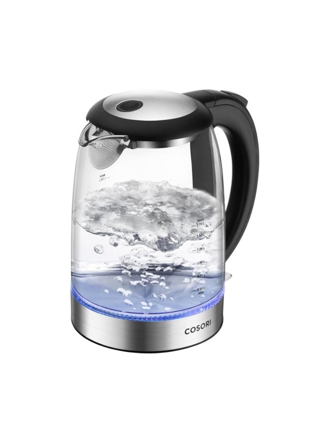 COSORI Electric Kettle 1.7L 2200W, No Plastic Contact With Water, Wide Mouth For Easy Cleaning, Auto Shut Off, Tea Kettle & Hot Water Boiler, Water Heater & Teapot, Borosilicate Glass, G173 Black - Image 1