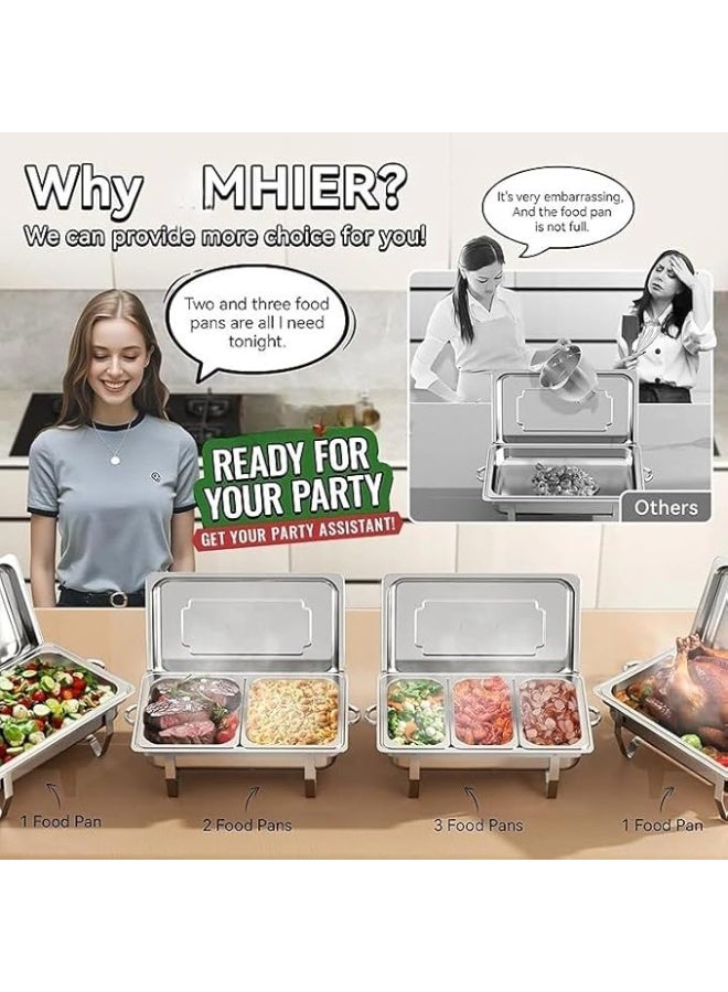 SILVER CREST طقم حافظة طعام 11 لتر لخدمة الطعام، سخان طعام من الفولاذ المقاوم للصدأ مع أواني طعام متعددة الطبقات وأغطية لأطباق التقديم للمطاعم والحفلات والزفاف والفنادق والطهاة - Image 3