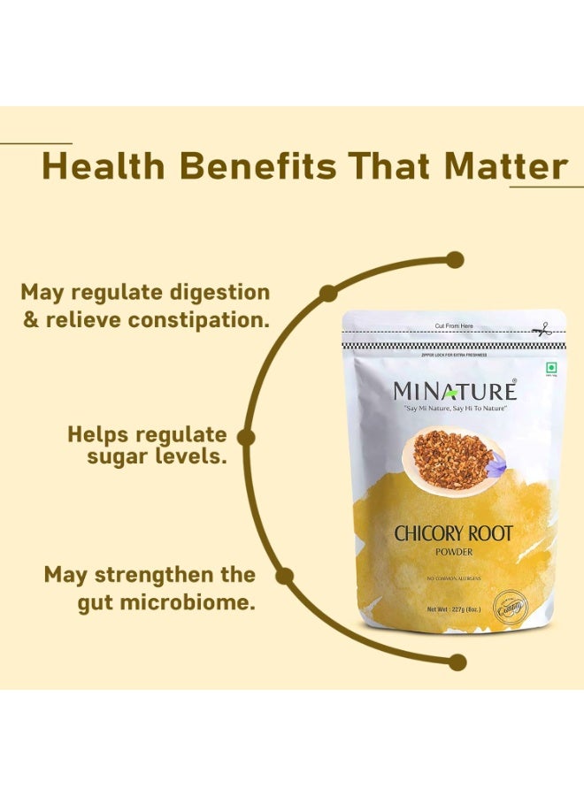 mi nature Chicory Root Powder | Cichorium intybus | Blue Daisy/Dandelion/Sailors | Coffee Alternative, Acid Free, Caffeine Free | 100% Natural powder | from India.| 227g (8 oz.) - Image 3