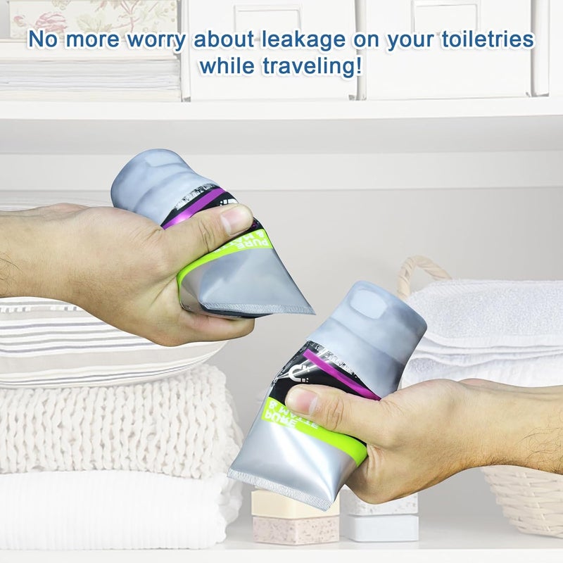 TRANOMOS 8 Pack Silicone Bottle Covers for Travel, Cruise Must Haves, Travel Essentials for Women Men, Travel Size Toiletries, Cruise Ship Essentials, Travel Accessories Luggage, Elastic Sleeves Leak Proofing - Image 5