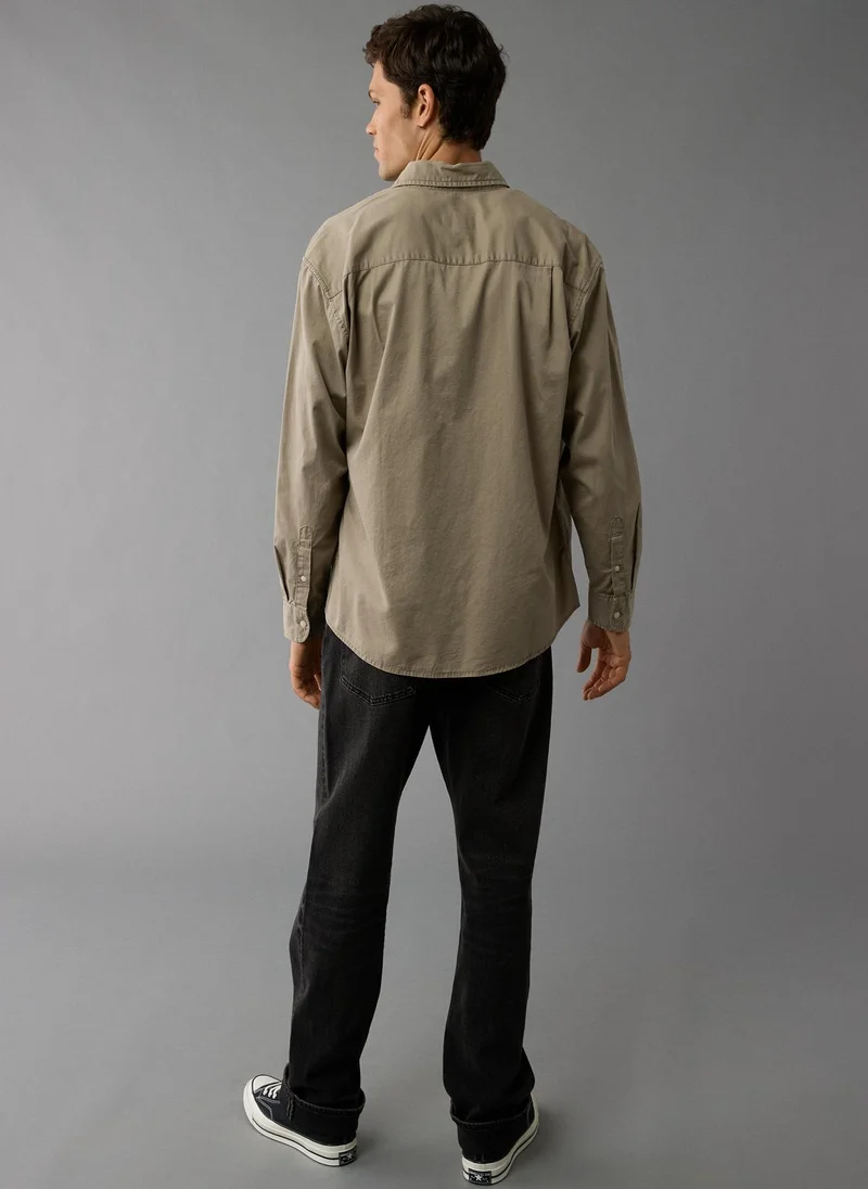 American Eagle Pocket Detail Button Down Oxford Shirt