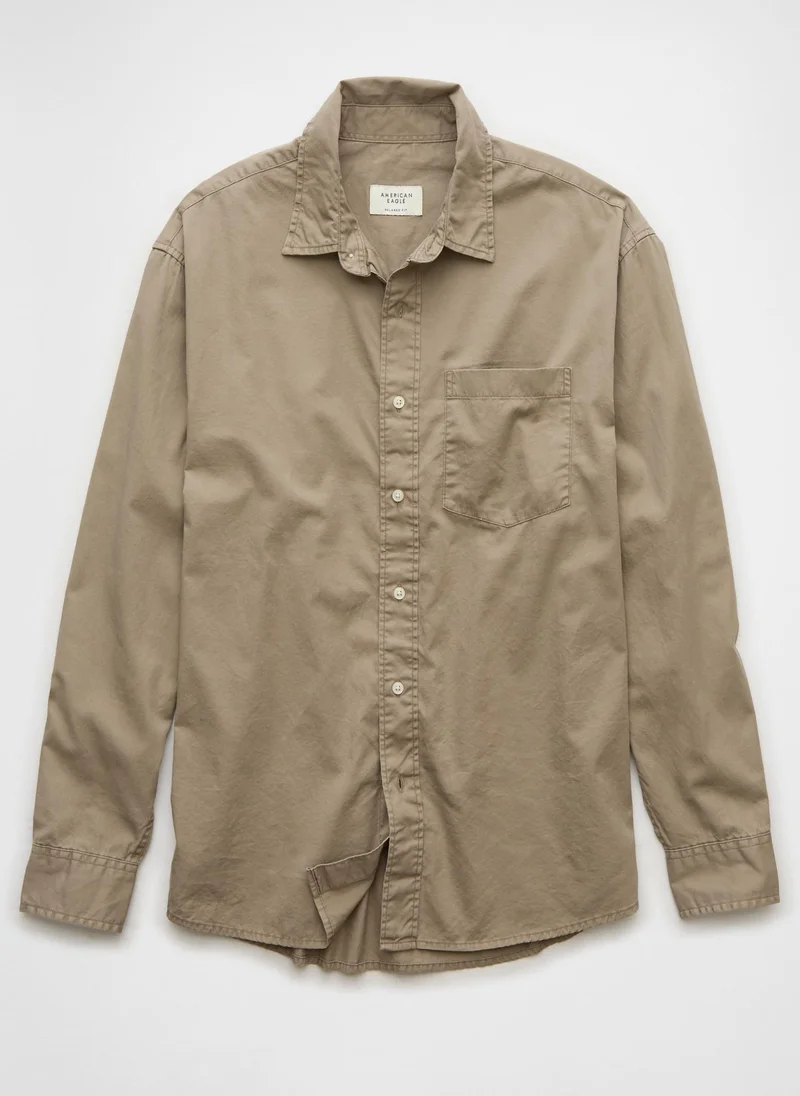 American Eagle Pocket Detail Button Down Oxford Shirt