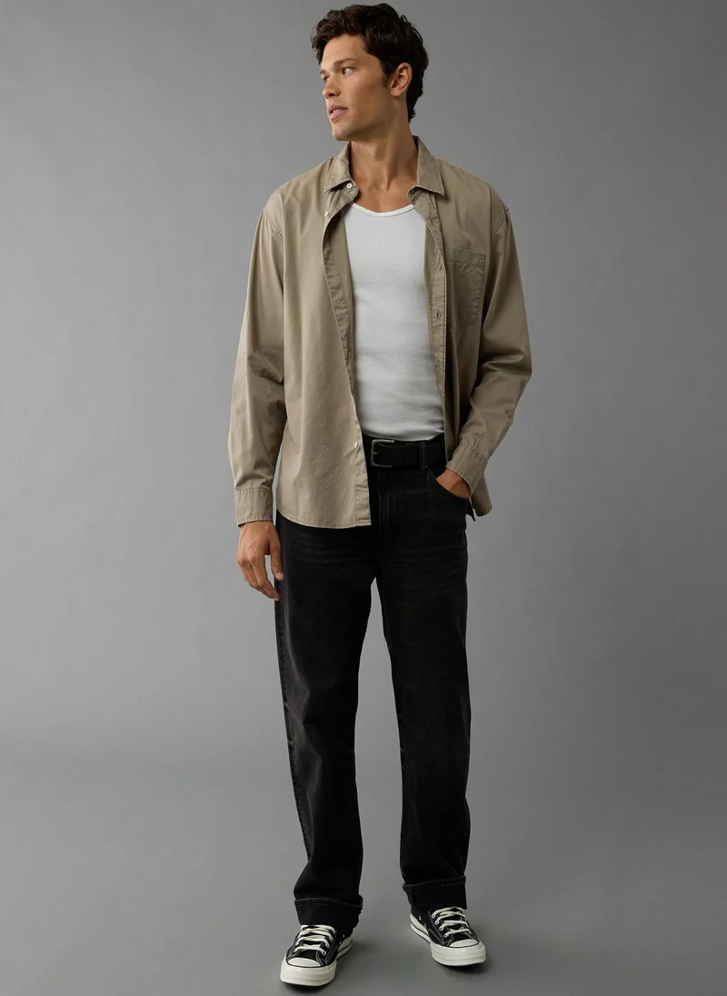 American Eagle Pocket Detail Button Down Oxford Shirt