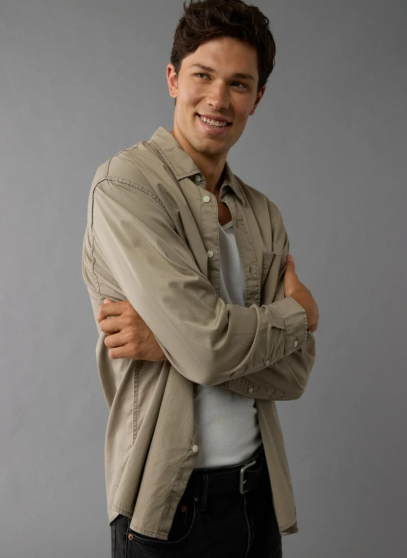 American Eagle Pocket Detail Button Down Oxford Shirt