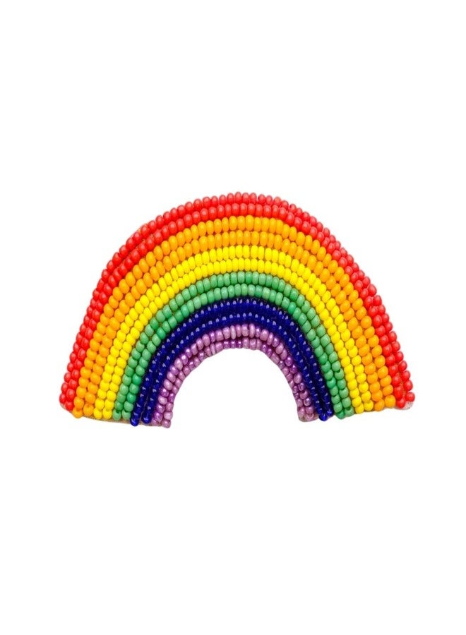Abeo Handmade Rainbow Brooch Pin for Women and Men | Embroidered Beaded Lapel Pin for Valentine’s Day, Jackets Shirts, Bags and Cloths Accessories | Stylish Fashionable Badge Pins, 5-6 cm (Multicolor) - Image 2