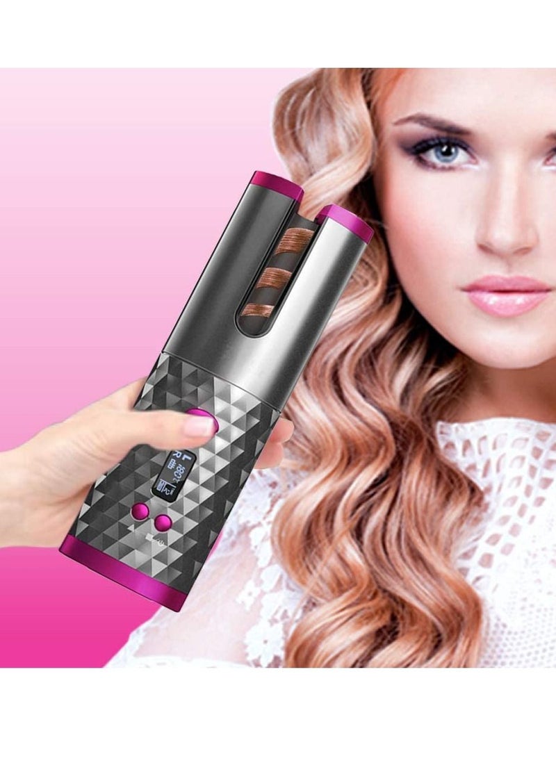 DubaiGallery جهاز تجعيد الشعر اللاسلكي الجديد الأوتوماتيكي، مكواة تجعيد الشعر الاحترافية المحمولة باليد، تعمل بالبطارية، قابلة للشحن عبر USB - Image 2