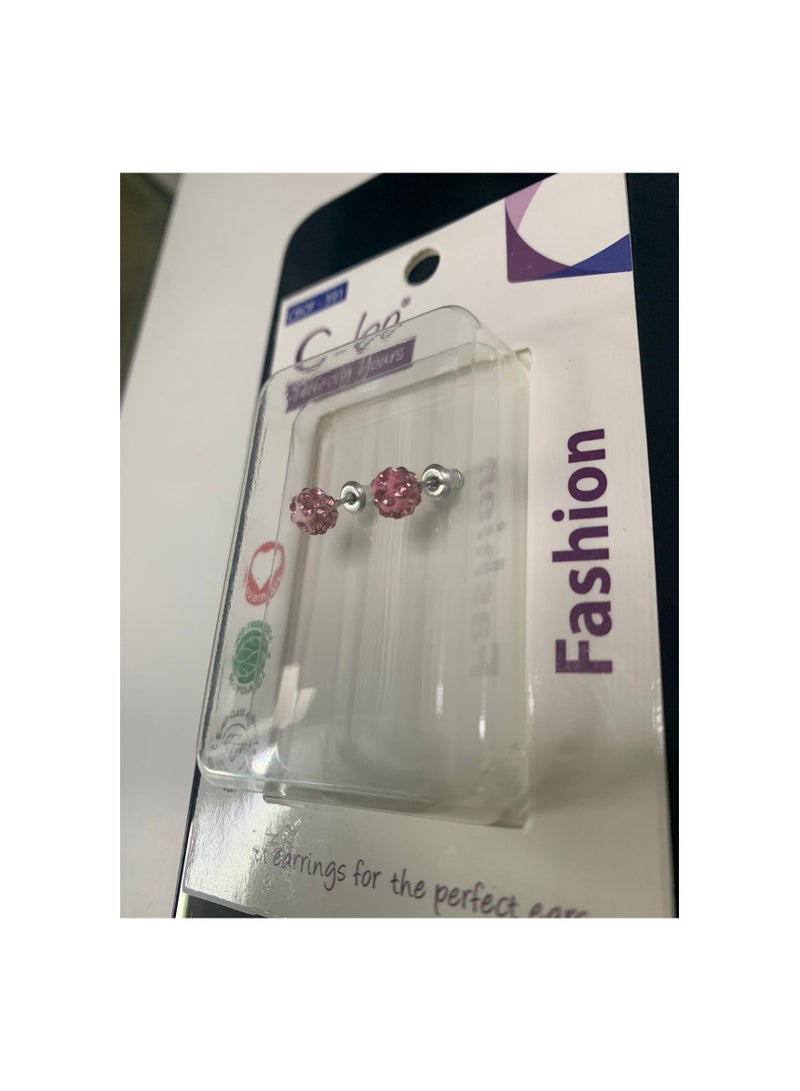 C-bo CBOF -391 PINK ROUND SHAPED EAR STUD. - Image 2