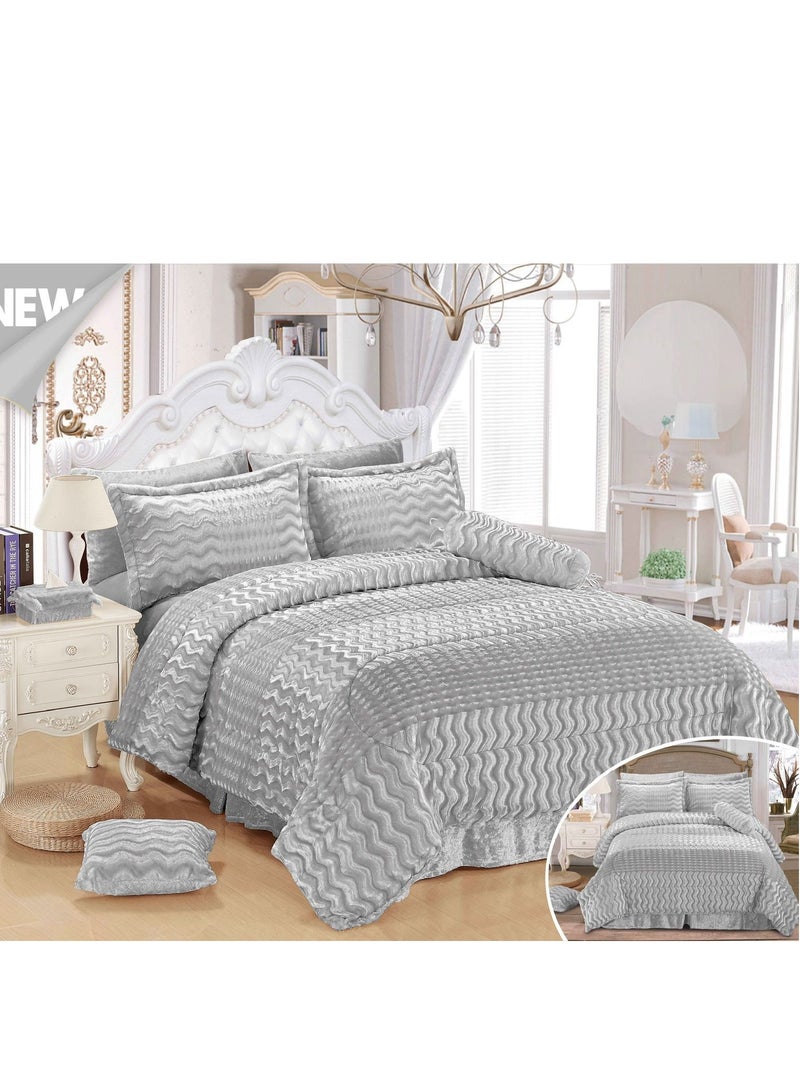 MingLi Luxurious double bed sheet made of soft velvet with an exclusive and attractive design, size 240*260 cm - Image 1