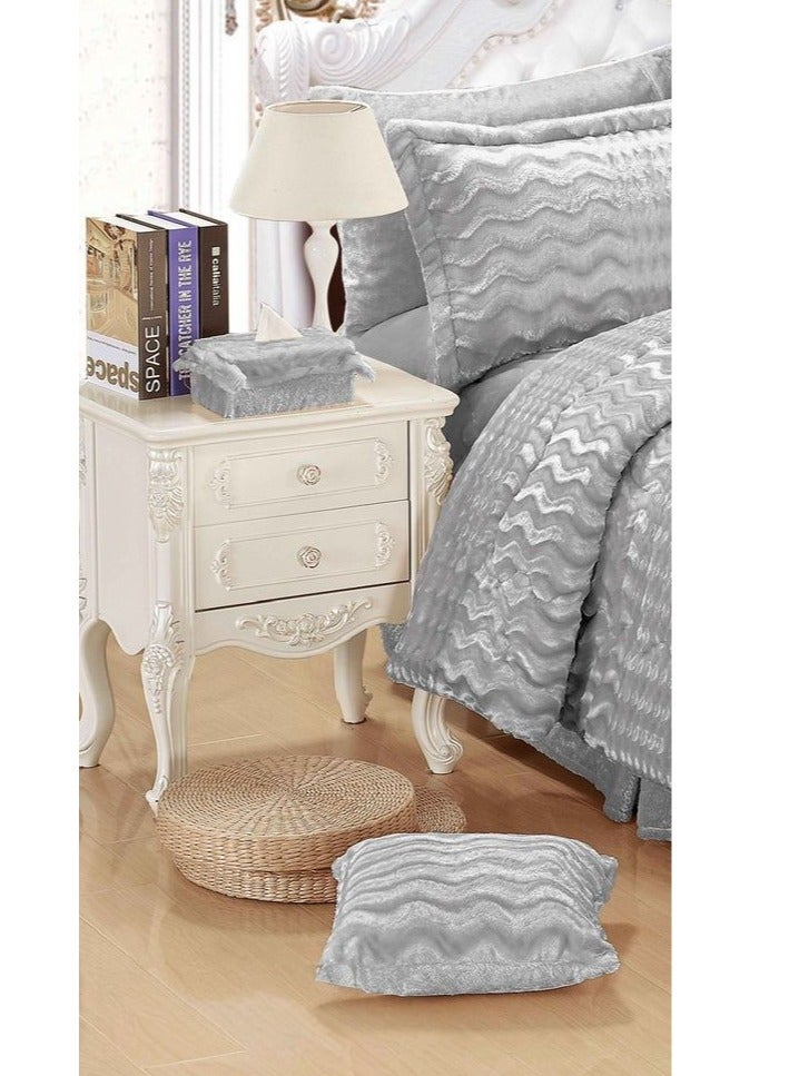 MingLi Luxurious double bed sheet made of soft velvet with an exclusive and attractive design, size 240*260 cm - Image 2