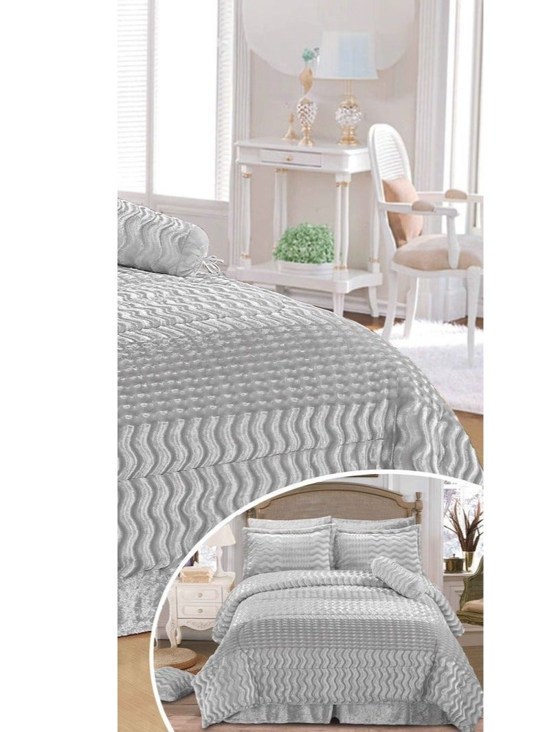 MingLi Luxurious double bed sheet made of soft velvet with an exclusive and attractive design, size 240*260 cm - Image 4