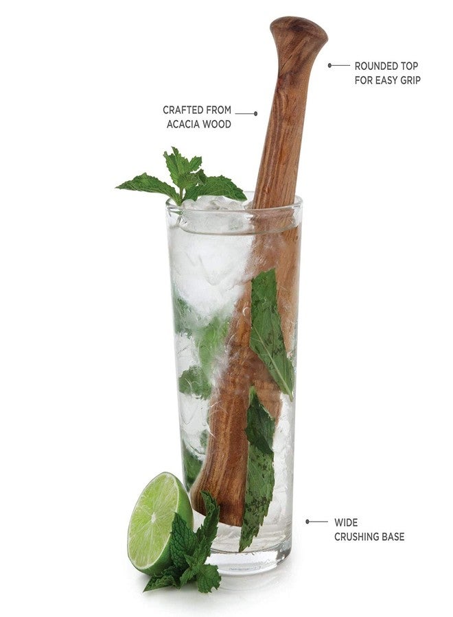 Birdbrid Wooden Cocktail Muddler 10 Inch | Premium Sheesham Wood Mojito Masher for Mint & Lime | Bar Muddling Tool for Mocktail & Cocktail Making | Bartender Barware Accessory - Image 3