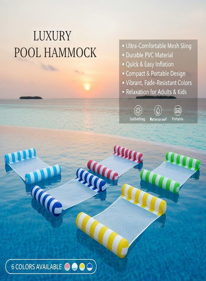 Auspicious Rain 8 Pack Pool Hammock Upgrated Water Pool Floats, 4-in-1 (Hammock, Saddle, Lounge Chair, Drifter) Multi-Purpose Water Pool Float, Non-Stick PVC Material - Image 2