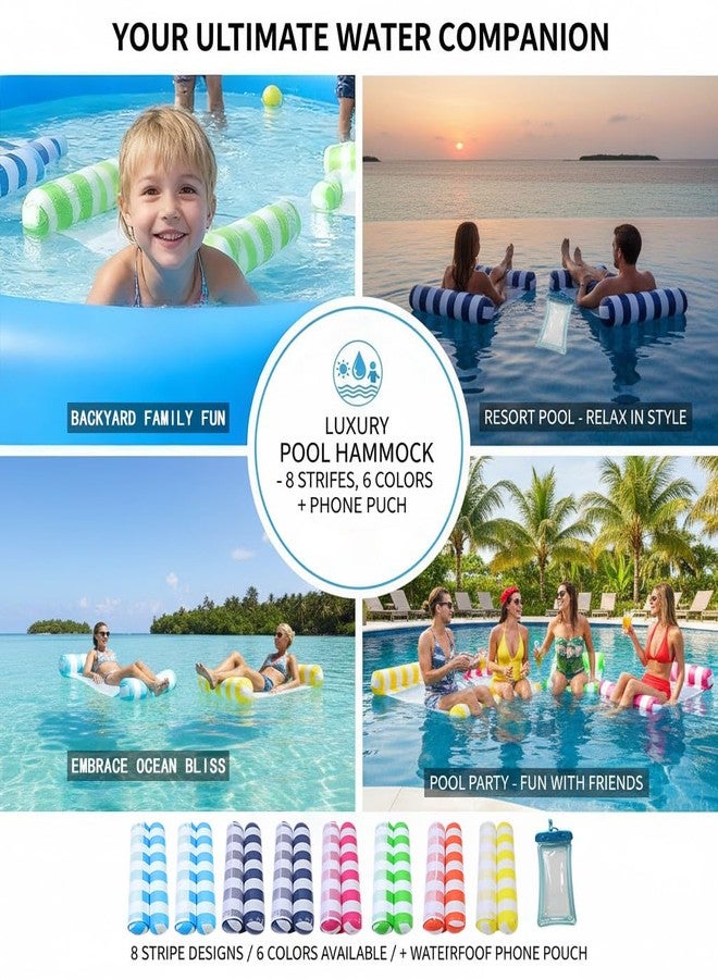 Auspicious Rain 8 Pack Pool Hammock Upgrated Water Pool Floats, 4-in-1 (Hammock, Saddle, Lounge Chair, Drifter) Multi-Purpose Water Pool Float, Non-Stick PVC Material - Image 5
