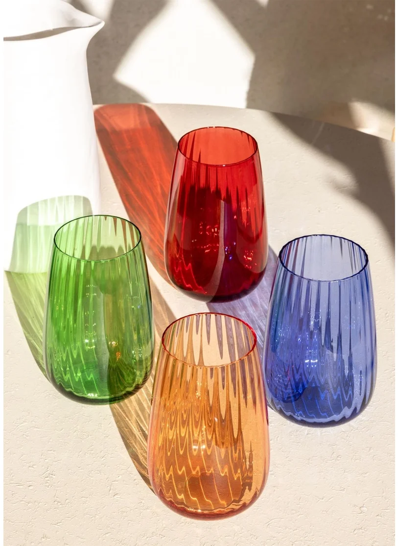 The Mia Glass Water Glass Red 600 Ml