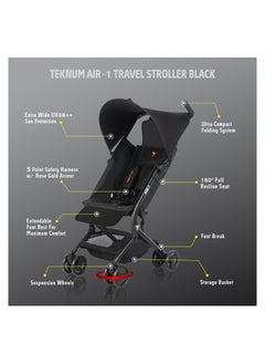 TEKNUM Teknum Air-1 Travel Stroller W/ Carry Backpack-Black  - Image 3