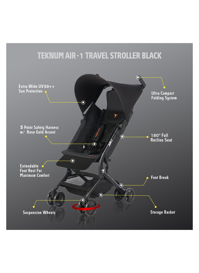 TEKNUM Teknum Air-1 Travel Stroller W/ Carry Backpack-Black  - Image 3