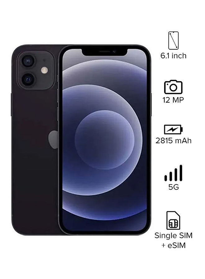 ابل  آيفون 12 مع فيس تايم، سعة 256 جيجابايت، أسود، 5G - إصدار عالمي - Image 1