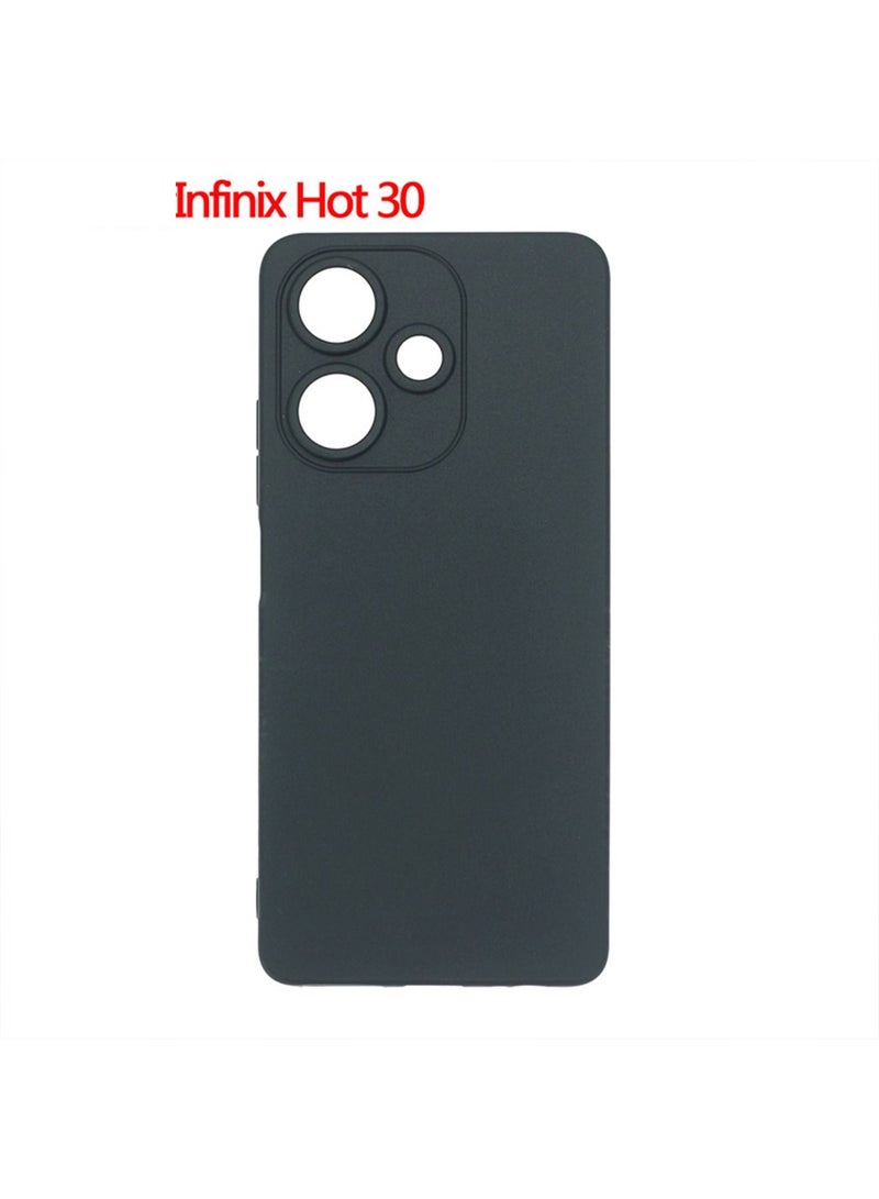 Infinix Hot 30 4g TPU Case Cover Phone Accessories with Anti-drops Anti-fingerprints Camera Protection Soft Anti-scratches Anti-drops Anti-fingerprints Back Cover Black - Image 2