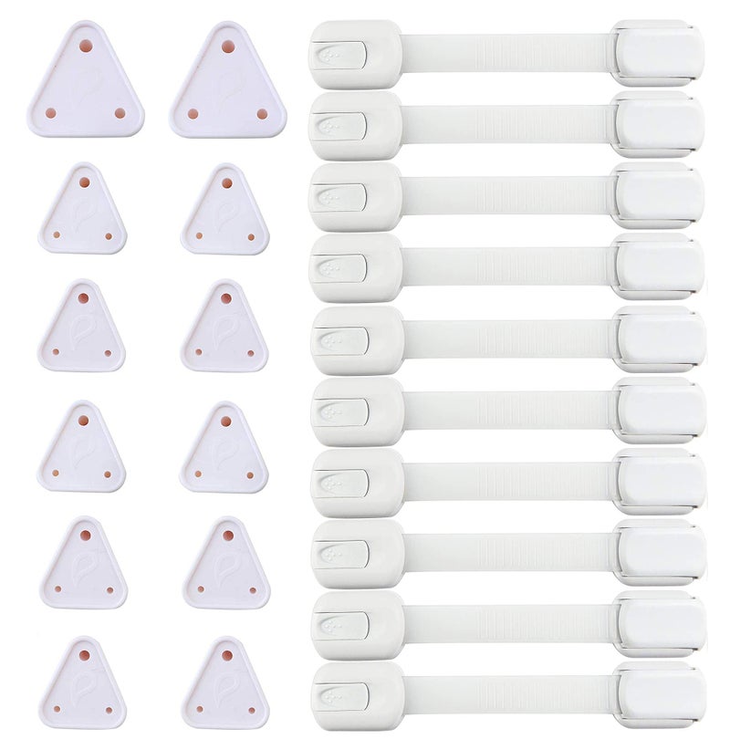INOVERA (LABEL) Inovera Combo Of Baby Safety Adjustable Locks Straps&Electric Socket Plug Cover Guards (10 Straps,12 Socket,Made In India),White,Pack of 1 - Image 1