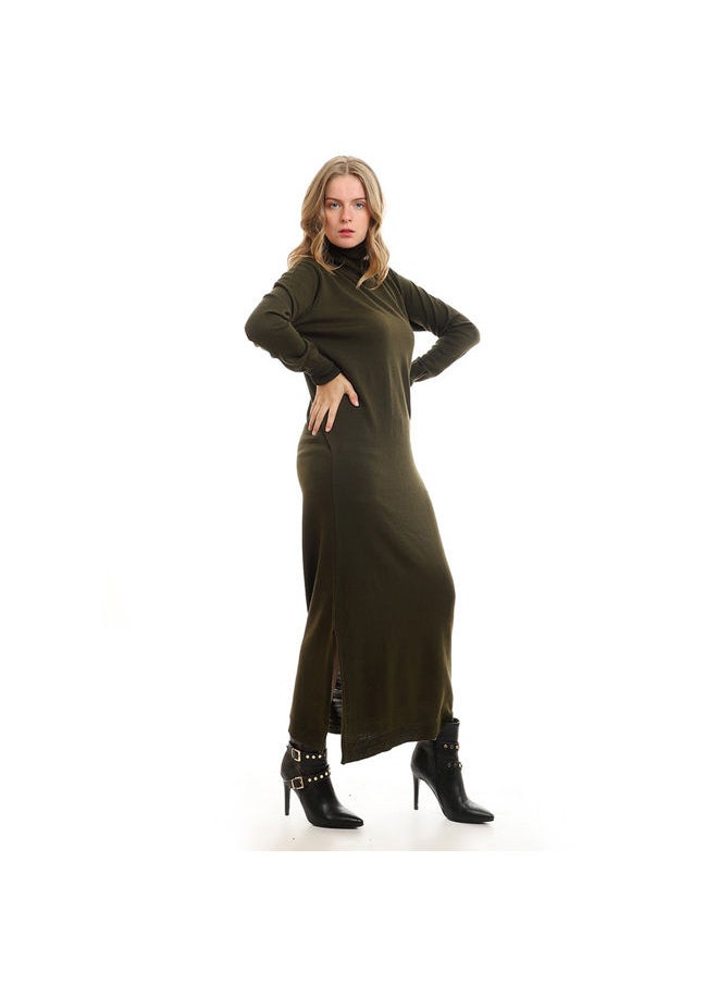 Esla ESLA Knitted Long-Sleeved Top Olive  - Image 2