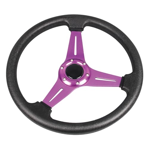 YEHICY Auto Racing Flat Steering Wheel with Purple Spokes 350mm 13.8”6 Bolts Grip Vinyl Leather Universal Simulation Game Steering Wheel For Logitech G29 G920 G923 - Image 2