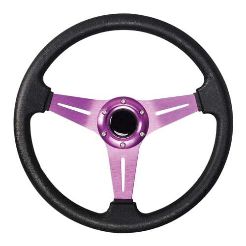 YEHICY Auto Racing Flat Steering Wheel with Purple Spokes 350mm 13.8”6 Bolts Grip Vinyl Leather Universal Simulation Game Steering Wheel For Logitech G29 G920 G923 - Image 1