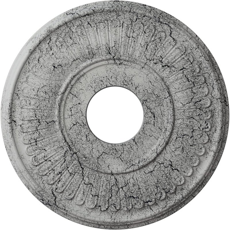 Ekena Millwork Berkshire Ceiling Medallion, Ultra Pure White Crackle - Image 1