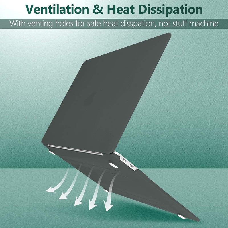 Moca غطاء صلب لجهاز M1 MacBook Air مقاس 13 بوصة [إصدار 2022، 2021-2018] M1 A2337 A2179 A1932 مع شاشة Retina وTouch ID غطاء غلاف MacBook Air (رمادي) - Image 4