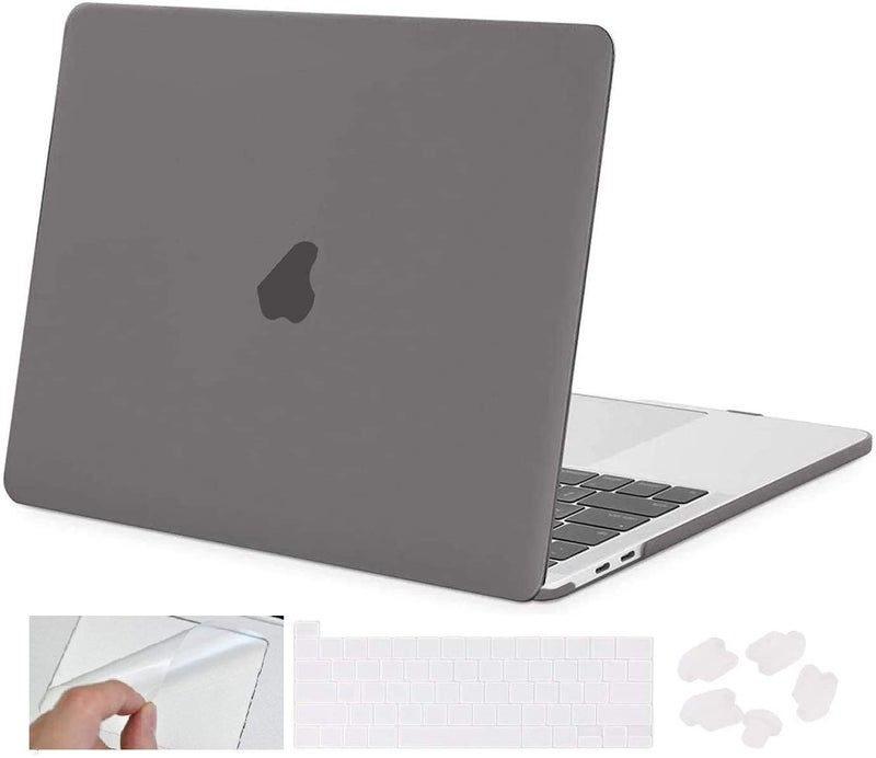 Moca غطاء صلب لجهاز M1 MacBook Air مقاس 13 بوصة [إصدار 2022، 2021-2018] M1 A2337 A2179 A1932 مع شاشة Retina وTouch ID غطاء غلاف MacBook Air (رمادي) - Image 1