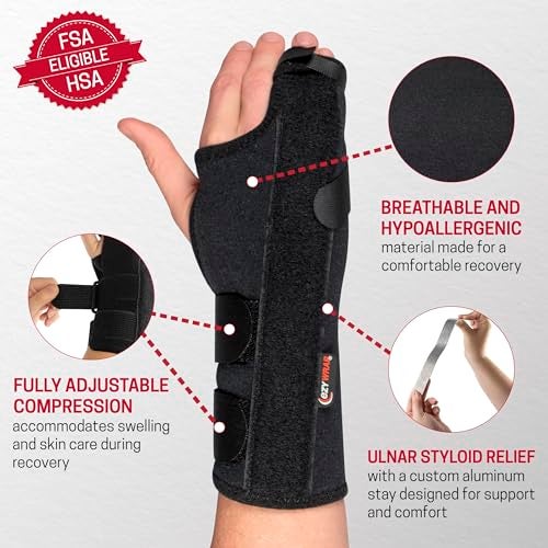 Ezy Wrap Boxer Fracture Splint Hand Brace with Finger Support – Wrist Brace Right Hand with Adjustable Fit, Hypoallergenic Material & Soft Edges – Designed for Metacarpal Fracture, Sprain, or Swelling - Image 5