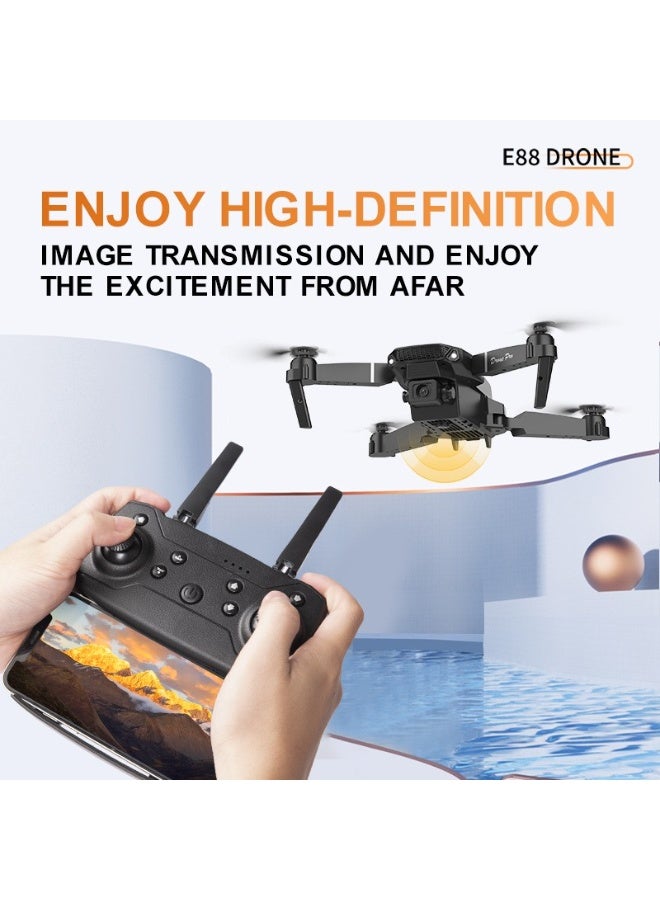طائرة ريموت كونترول بجهاز كاميرا 4K مع حقيبة تخزين ومجموعة بطاريتين - أسود - Image 3