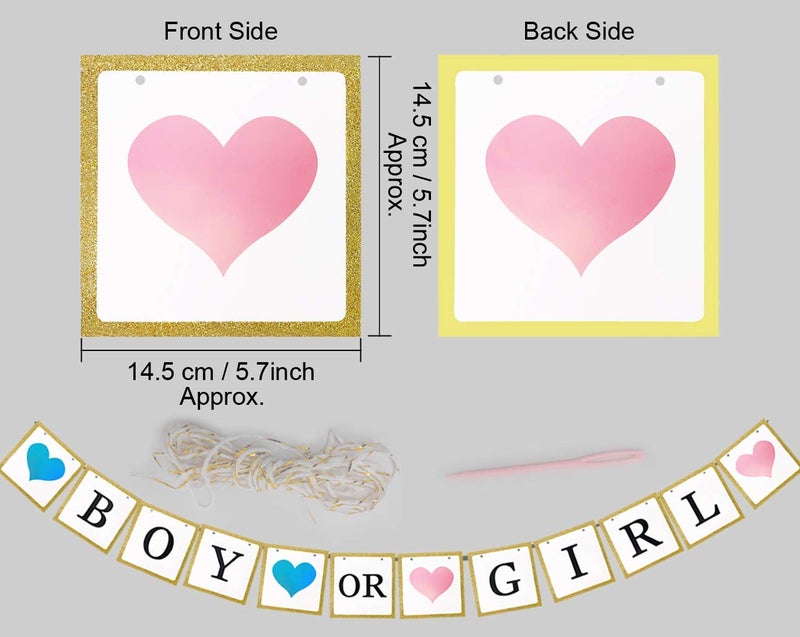 AMFIN® Baby Shower Banner for Decoration , Boy or Girl Banner , Boy or Girl Props , Boy or Girl String Banner - BLUEPINK - Image 2