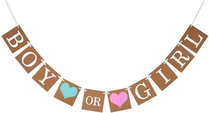 AMFIN® Baby Shower Banner for Decoration , Boy or Girl Banner , Boy or Girl Props , Boy or Girl String Banner - BLUEPINK - Image 5