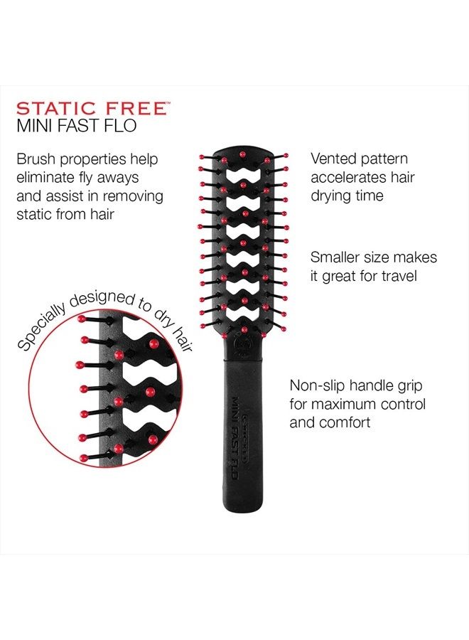 Cricket Static Free Mini Fast Flo Vent Hair Brush for Travel, Blow Drying, Styling and Detangling for Long Short Thick Thin Curly Straight Wavy All Hair Types - Image 3