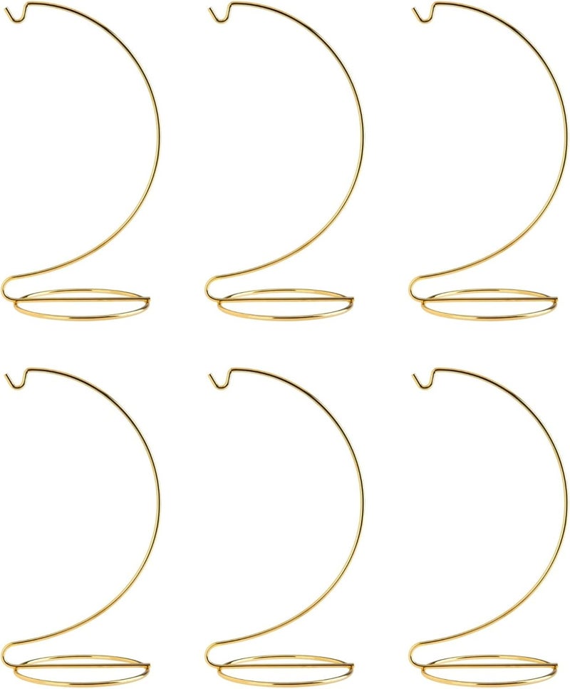 Creative Hobbies حامل عرض الزينة - 8 بوصة ارتفاع ذهبي ~ عبوة من 6 حوامل - Image 1