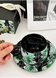 MissTiara Ceramic Coffee Cup and Saucer Set, Vintage Floral Design Porcelain Coffee Cup and Saucer with Gift Box, Hand Crafted Flower Shaped Coffee Cup for Home Office,250 ML Capacity  - Image 3