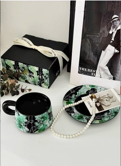 MissTiara Ceramic Coffee Cup and Saucer Set, Vintage Floral Design Porcelain Coffee Cup and Saucer with Gift Box, Hand Crafted Flower Shaped Coffee Cup for Home Office,250 ML Capacity  - Image 4