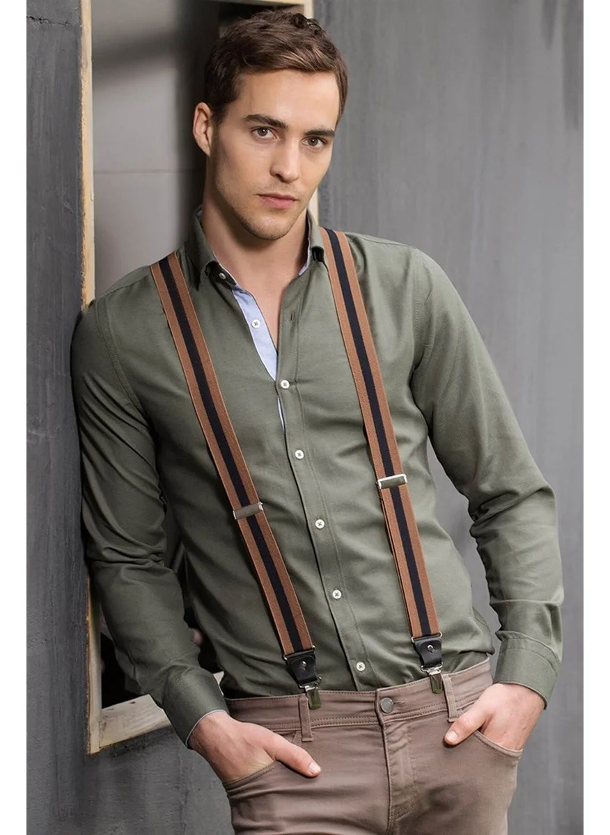 تودورس Slim Fit Sports Khaki Men's Shirt